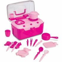 Maleta Fogão E Cia Com Talheres Rosa Original Roma