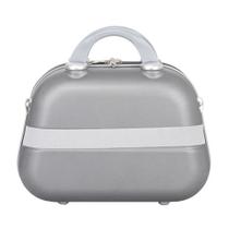 Maleta G 16" Com Alça De Mão, Tira Colo e Carona ABS Prata