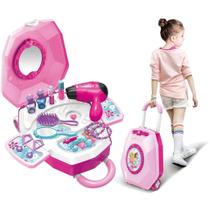 Maleta Infantil Mania De Beleza Penteadeira Com Acessórios - Dm Toys Maleta Infantil Mania De Beleza Penteadeira Com Acessórios - Dm Toys