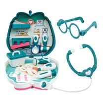 Maleta infantil médico doutor com acessorios para boneca 15 peças
