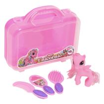 Maleta Infantil Unicórnio Com Pente Escova Espelho Pakitoys
