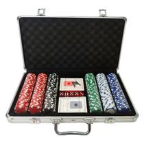 Maleta Jogo De Poker Completo 300 Peças Profissional Com 2 Baralhos IH-3003ko