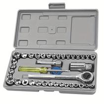 Maleta Jogo de Soquete Ferramenta 40 Peças Chave Catraca Reversível Resistente