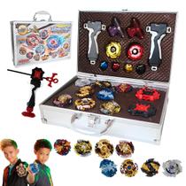 Maleta Kit 8 Beyblade Storm Gyro Completo Lançadores Grip