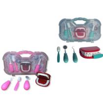 Maleta kit Dentista Cor Verde e Rosa Brinquedo Profissões Educativo Maleta kit Dentista Cor Verde e Rosa Brinquedo Profissões Educativo