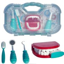Maleta Kit Dentista Verde Brinquedo Educativo Infantil Crianças Odontologia