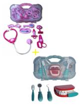 Maleta Kit Dentista Verde e Kit Médico Rosa brinquedo de Odontologia Maleta Kit Dentista Verde e Kit Médico Rosa brinquedo de Odontologia