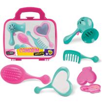 Maleta Kit Fashion Infantil Secador Escova Pente Espelho - Samba Toys