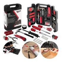 Maleta Kit Ferramentas 142 Peças Completo Jogo Multiuso Chaves Martelo Soquetes Manuais Eletricista Maleta Kit Ferramentas 142 Peças Completo Jogo Multiuso Chaves Martelo Soquetes Manuais Eletricista