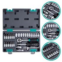 Maleta Kit Ferramentas Jogo Soquetes Sextavados Catraca Kit 29 Peças Stels Allen Fenda Phillips Bits