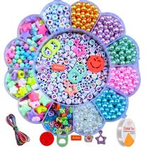 Maleta Kit Infantil Miçangas Para Pulseira Colar Chaveiro Silicone