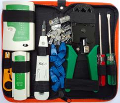 Maleta Kit Instalação De Redes Completo Crimpador Rj45 Rj11
