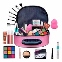 Maleta + Kit Maquiagem Base Matte + Necessaire Bz21-1 - Pele Parda