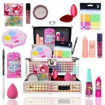 Maleta Kit Maquiagem Infantil Completo Batom Unhas Blush Pó