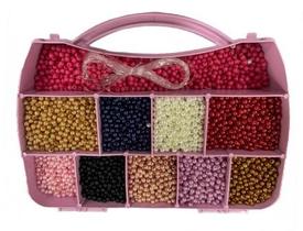 Maleta kit Miçangas Perolas 4mm Aprox- 6500 Peças