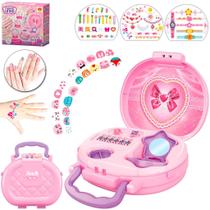 Maleta Kit Para Decorar Unhas Infantil Manicure Divertido - Dm Toys