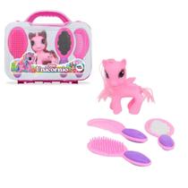 Maleta Kit Penteado Unicórnio Infantil Didático Brinquedo