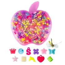 Maleta Maçã Fábrica De Biju Infantil Miçanga Colorida Colar