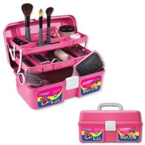 Maleta Maquiagem Multiuso Rosa 2 bandejas