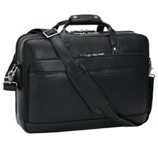 Maleta Masa Kawa em couro para homem, laptop de 17", preta