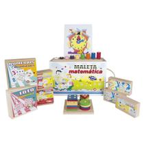 Maleta matemática com 10 jogos em madeira carlu - 1107