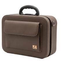 Maleta Médica Profissional Luxo Panton C136 Sintético Marrom Claro