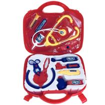 Maleta médico brinquedo kit com 12 itens VERMELHO