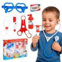 Maleta Médico Doutor Infantil Conjunto Com Acessórios Azul Para Menino Brinquedo Faz De Conta Maleta Médico Doutor Infantil Conjunto Com Acessórios Azul Para Menino Brinquedo Faz De Conta