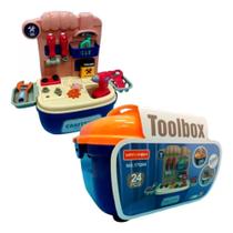 Maleta Oficina De Ferramentas Infantil Brinquedo Educativo e Criativo com 24 Peças