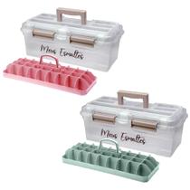 Maleta / organizador de plastico para esmaltes transbox colors 40x21x16cm