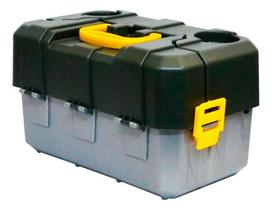 Maleta Organizadora 2 Bandejas Articuladas Corpo Cinza Tampa Verde