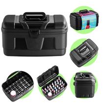 Maleta Organizadora de Esmaltes com Alça Manicure Profissional Salão de Beleza Dompel Preta