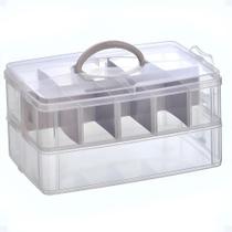 Maleta Organizadora Maquiagem Multiuso Alça Bandeja Esmalte