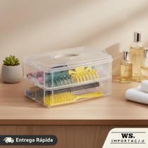 Maleta Organizadora Multiuso missangas e bijuterias Modular Transparente