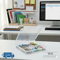 Maleta Organizadora Versátil Resistente Incolor Fichario Pasta Maleta Papelaria Scrapbook