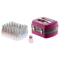Maleta Para 34 Esmaltes Profissional Esmaltebag Porta Acetona Rosa Dompel