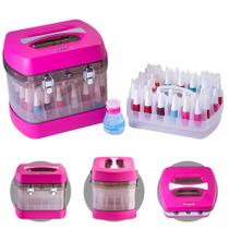 Maleta Para 68 Esmaltes Esmaltebag Organizador Porta Acetona Rosa Dompel
