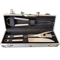 Maleta Para Churrasco Aço Inox Com 3 Peças - 123Util Maleta Para Churrasco Aço Inox Com 3 Peças - 123Util