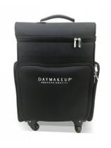 Maleta para maquiagem maquiadora profissional rodinha nylon com 3 bolsa e maleta em cima - daymakeup