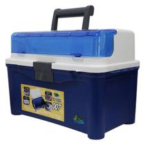 Maleta Para Pesca Grande Com 3 Estojos Pb Box Pescaria Azul