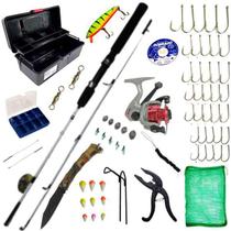 Maleta Pescaria Vara 3-6 Kg Molinete Com Linha Acessórios Maleta Pescaria Vara 3-6 Kg Molinete Com Linha Acessórios