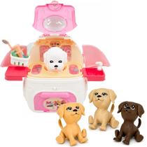 Maleta Pet Shop Bolsa Médica Acessórios Veterinários + 4 Cachorrinhos Presente Crianças Maleta Pet Shop Bolsa Médica Acessórios Veterinários + 4 Cachorrinhos Presente Crianças