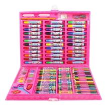 Maleta Pintura Infantil para Colorir Kit Escolar Estojo 150 itens