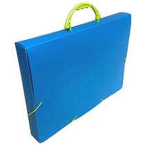 Maleta Plastica Com Alca Oficio Full Color Azul