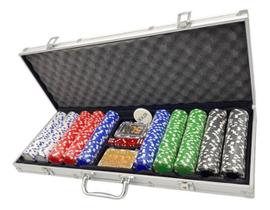 Maleta Poker c/ Chave + 500 Fichas - Alumínio Resistente
