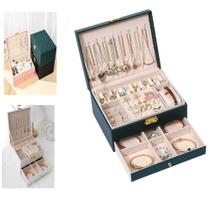 Maleta porta joias caixa organizador brincos estojo aneis Maleta porta joias caixa organizador brincos estojo aneis