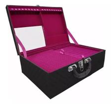 Maleta Porta Jóias Triplo Grande Pink Maleta Porta Jóias Triplo Grande Pink