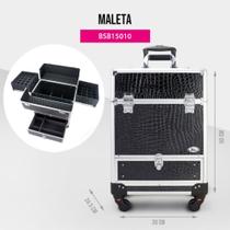 Maleta Profissional de Esmalte com Rodinhas 360º Preta Jacki Design