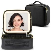 Maleta Profissional De Maquiagem Com Espelho E Luz Led