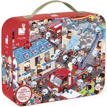 Maleta quebra cabeca bombeiros 208 pecas janod Maleta quebra cabeca bombeiros 208 pecas janod